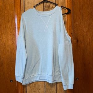 Blue One Shoulder Sweater